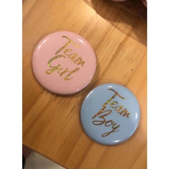 Gender Reveal Button Pins 50 Pcs, Team Boy Girl Button Pins, Pink blue Button - Picture 2 of 3